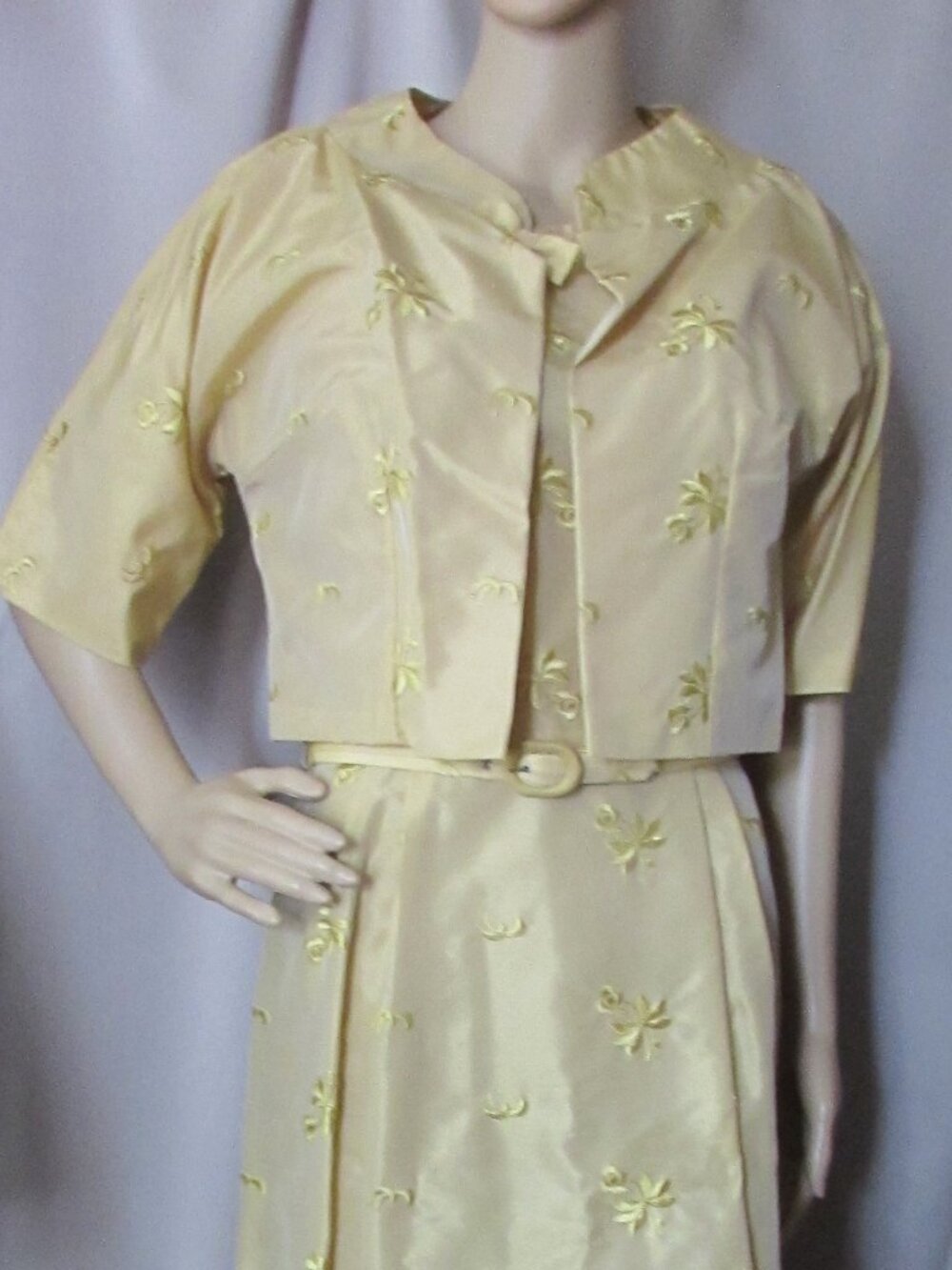 1960 Era Vintage Brocade Sheath Dress & Jacket